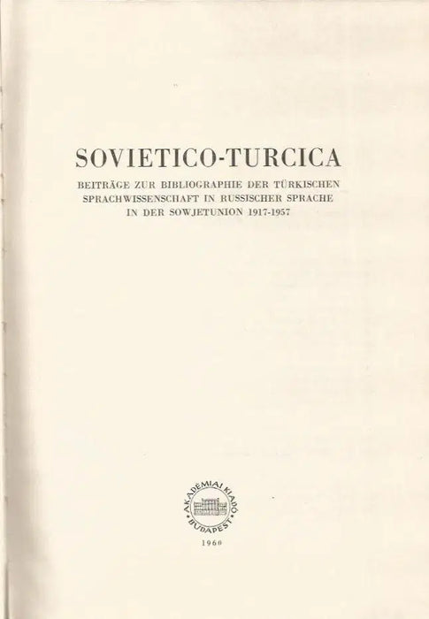Sovietico - Turcica - Oskola Antikvárium