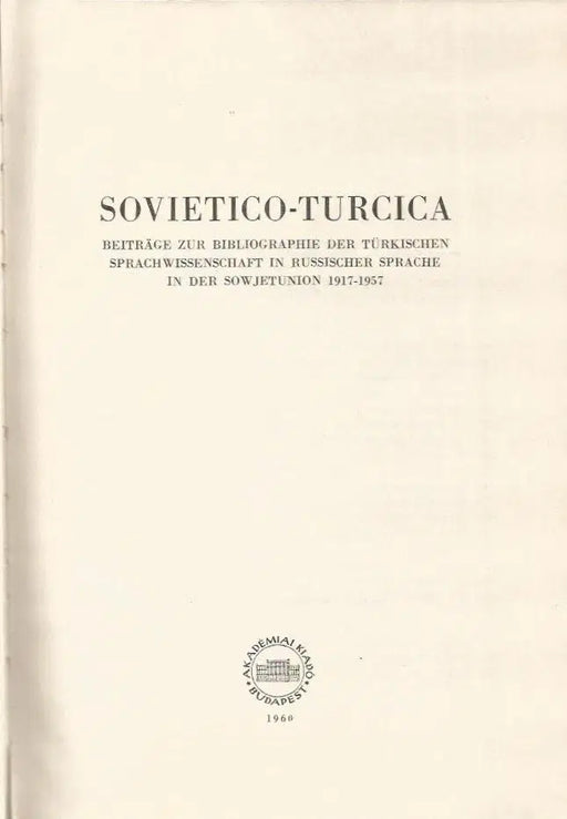 Sovietico - Turcica - Oskola Antikvárium