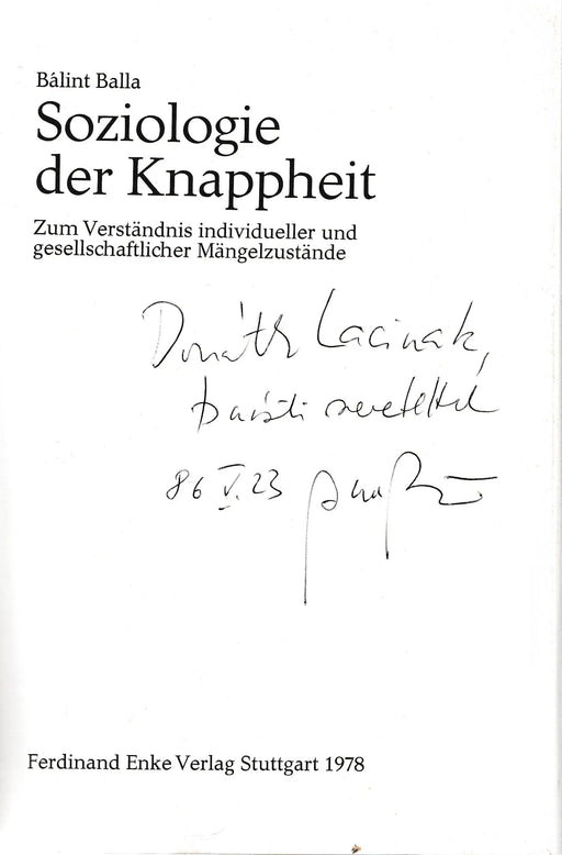 Soziologie der Knappheit - Oskola Antikvárium