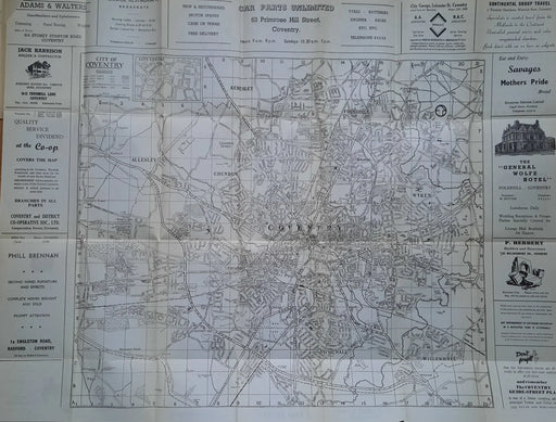 Street Plan of the City of Coventry - Oskola Antikvárium