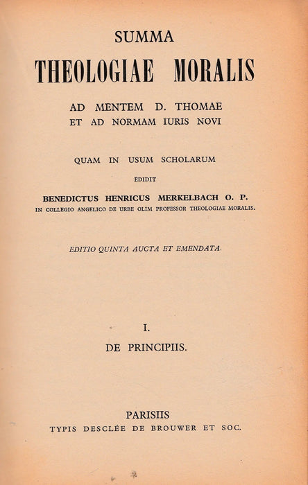 Summa Theologiae Moralis I. - Oskola Antikvárium