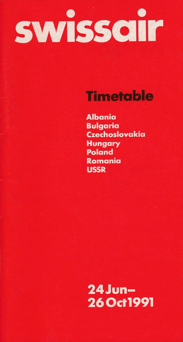Swissair - Timetable - Oskola Antikvárium