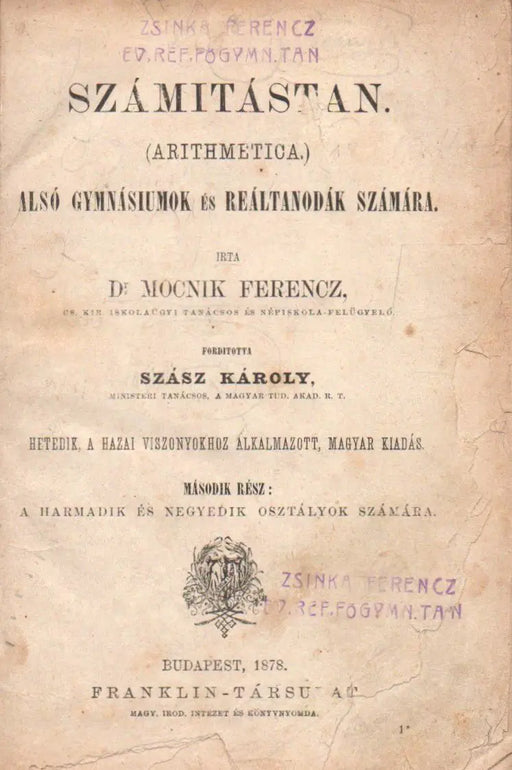 Számítástan (arithmetica) II. - Oskola Antikvárium