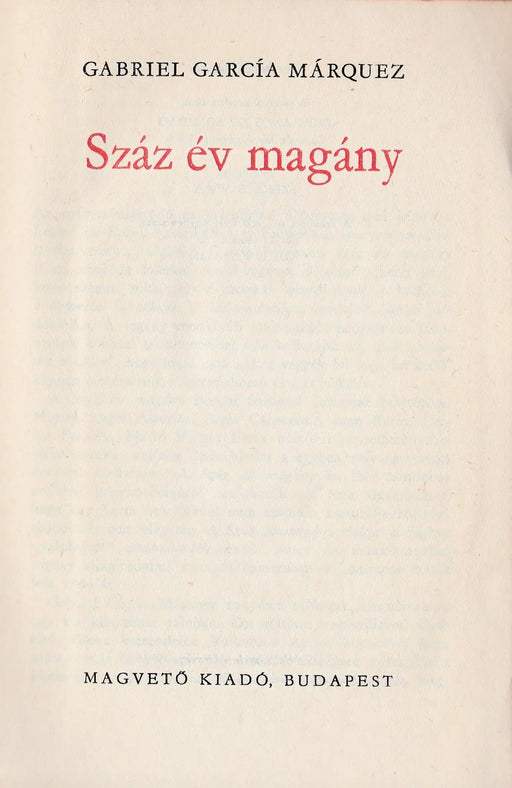 Száz év magány - Oskola Antikvárium
