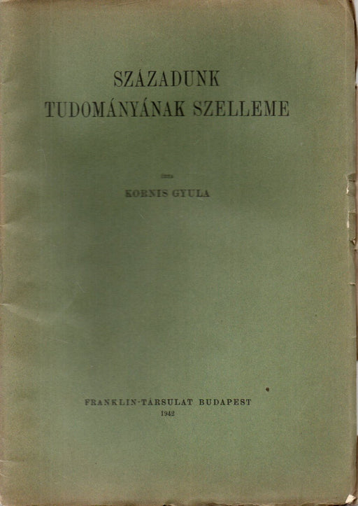 Századunk tudományának szelleme - Oskola Antikvárium