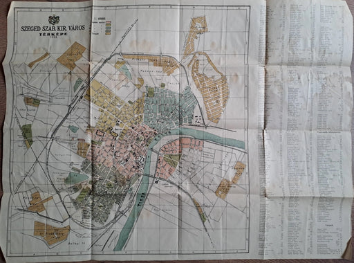 Szeged szab. kir. város térképe 1933. - Oskola Antikvárium