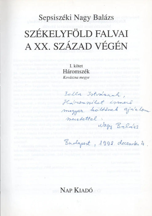 Székelyföld falvai a XX. század végén I. - Oskola Antikvárium