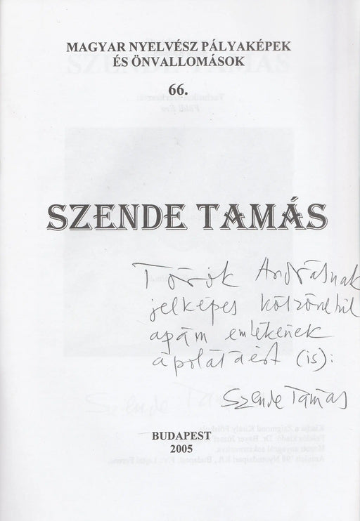 Szende Tamás - Oskola Antikvárium