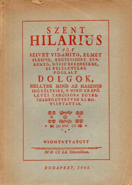 Szent Hilarius - Oskola Antikvárium
