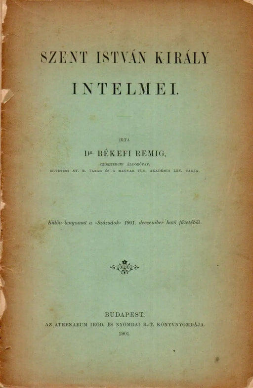 Szent István király intelmei - Oskola Antikvárium