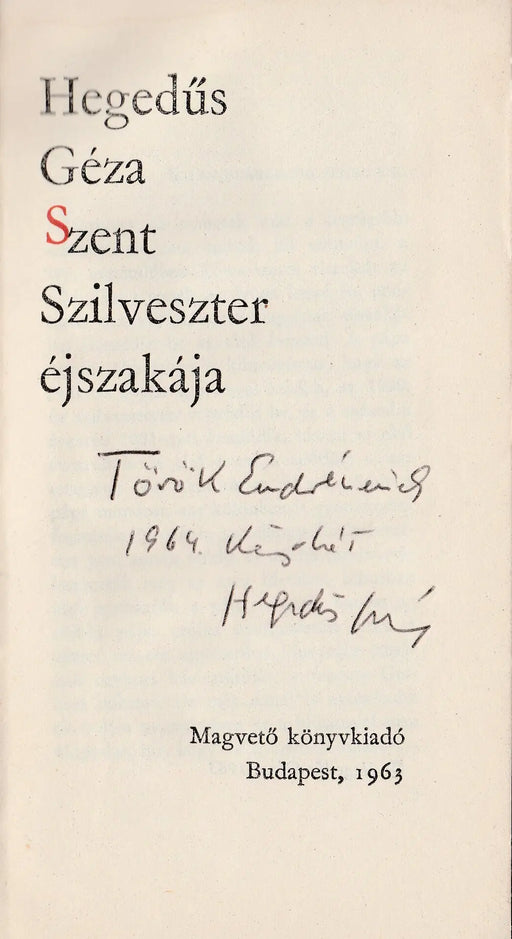 Szent Szilveszter éjszakája - Oskola Antikvárium