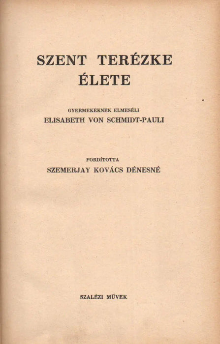 Szent Terézke lelke - Oskola Antikvárium
