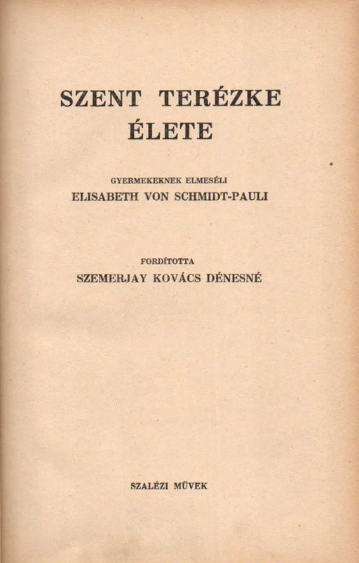 Szent Terézke lelke - Oskola Antikvárium