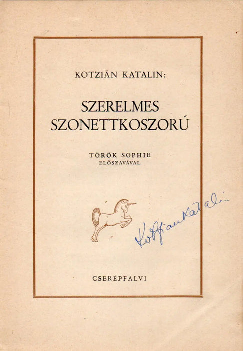 Szerelmes szonettkoszorú - Oskola Antikvárium