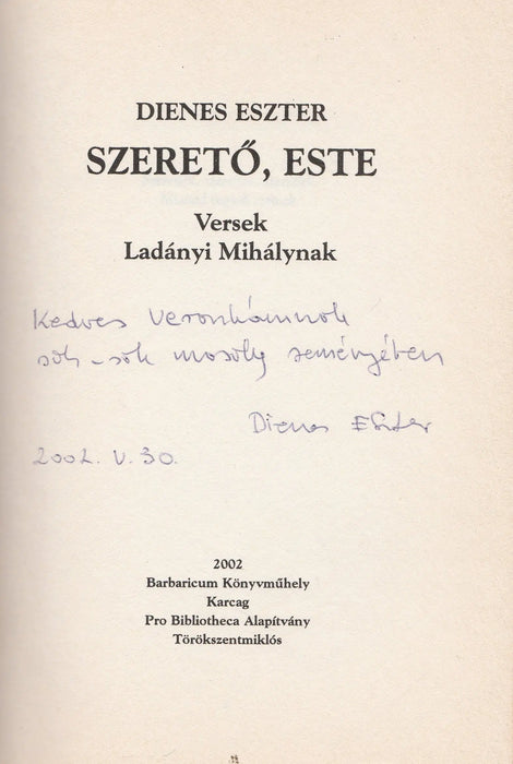 Szerető, este - Oskola Antikvárium