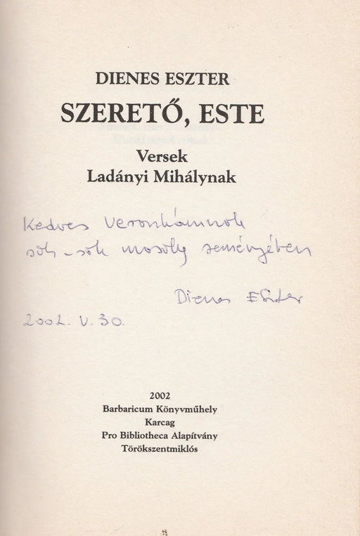 Szerető, este - Oskola Antikvárium