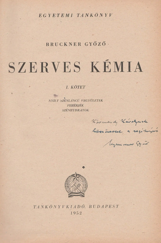 Szerves kémia I. - Oskola Antikvárium