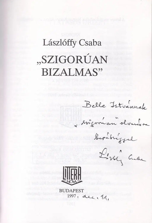 "Szigorúan bizalmas" - Oskola Antikvárium