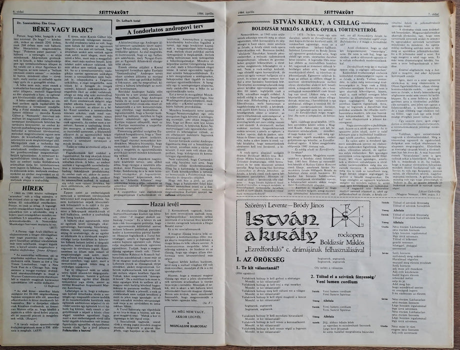Szittyakürt XXIII. évfolyam 4. szám 1984. április - Oskola Antikvárium