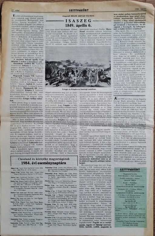 Szittyakürt XXIII. évfolyam 4. szám 1984. április - Oskola Antikvárium
