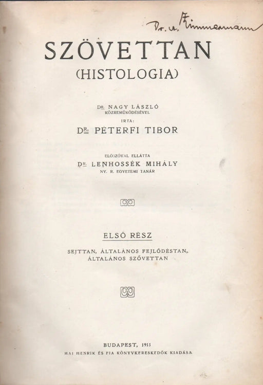 Szövettan (Histologia) I. - Oskola Antikvárium