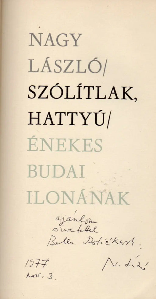 Szólítlak, hattyú - Oskola Antikvárium