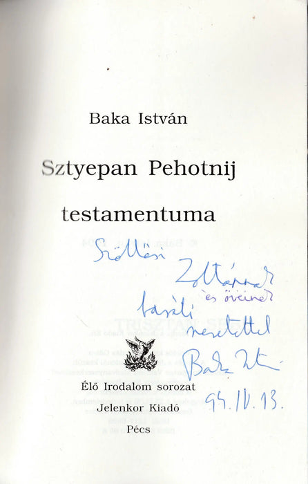 Sztyepan Pehotnij testamentuma - Oskola Antikvárium