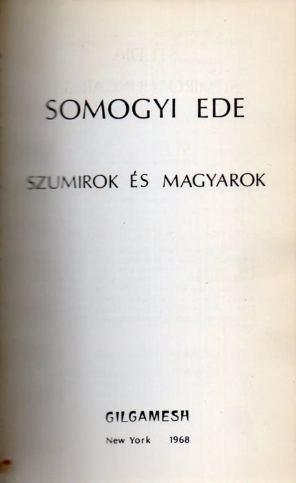 Szumirok és magyarok - Oskola Antikvárium