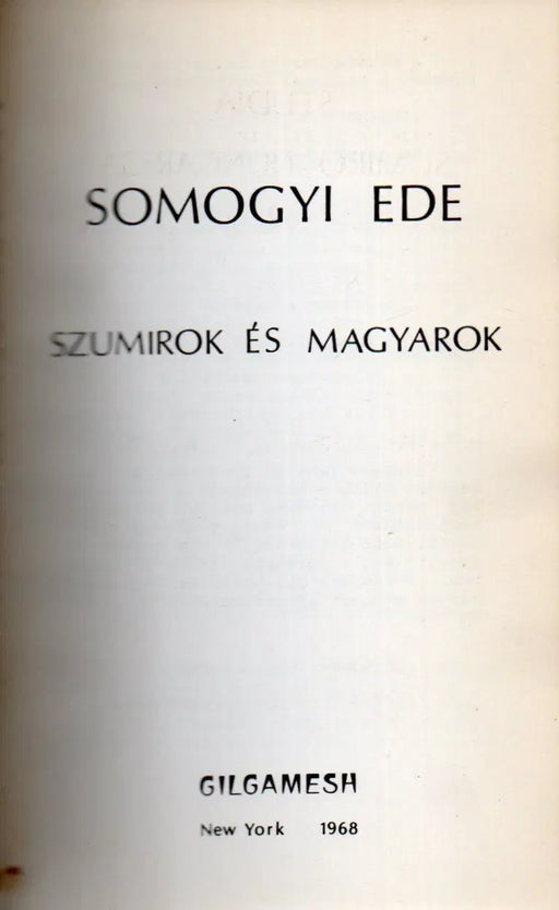 Szumirok és magyarok - Oskola Antikvárium