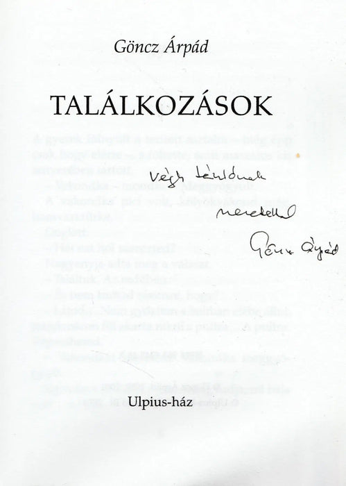 Találkozások - Oskola Antikvárium