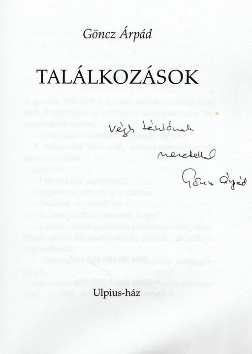 Találkozások - Oskola Antikvárium