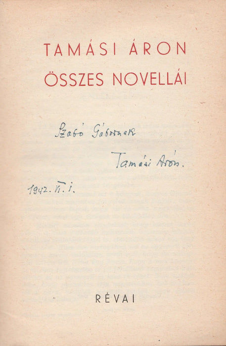Tamási Áron összes novellái - Oskola Antikvárium