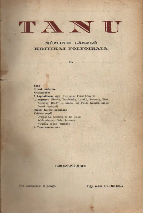 Tanu 1932 - 1936 - teljes sorozat - Oskola Antikvárium