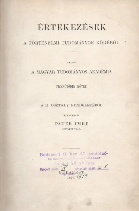 Tanulmányok a rómaiak dáciai aranybányászatáról - Oláhok költöztetése Délmagyarországon a múlt században - A szepesi jog - A király bírósági személyes jelenléte és ennek helytartója, a vegyesházakbeli királyok korszakában - Kálmán király oklevelei - Oskola Antikvárium