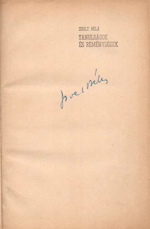 Tanulságok és reménységek - Oskola Antikvárium
