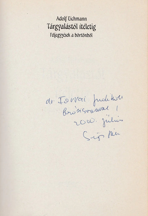 Tárgyalástól ítéletig - Oskola Antikvárium