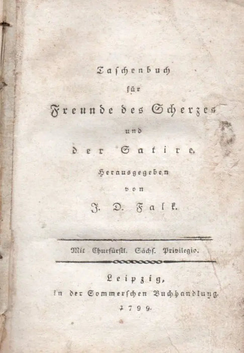 Taschenbuch für Freunde des Scherzes und der Satire - Oskola Antikvárium