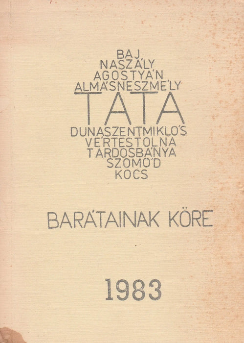 Tata barátai körének tájékoztatója V. - Oskola Antikvárium