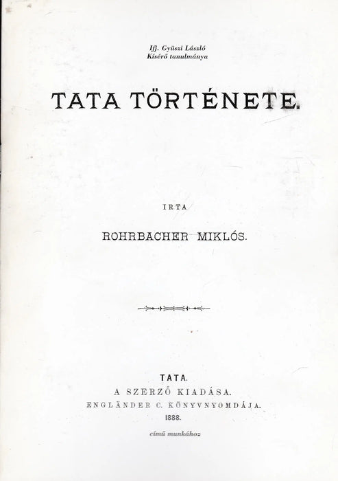 Tata története - Oskola Antikvárium