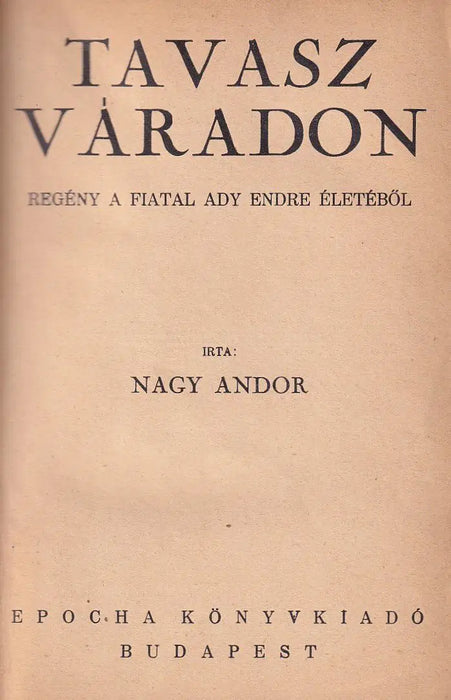 Tavasz Váradon - Oskola Antikvárium