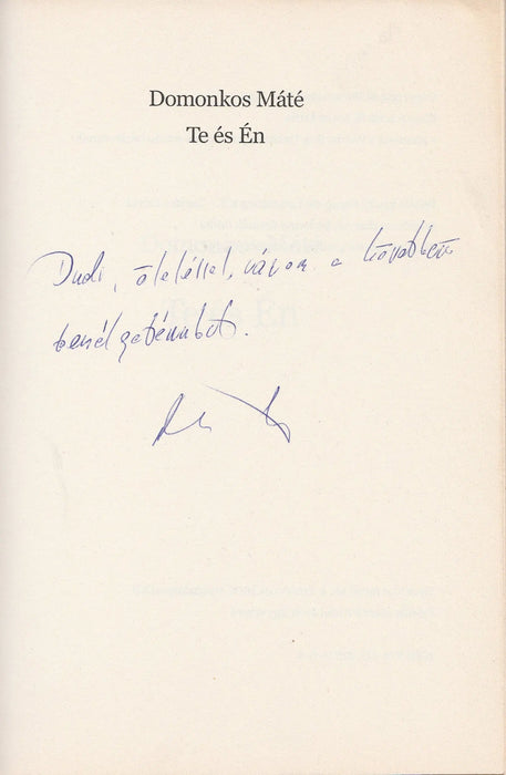 Te és én - Oskola Antikvárium