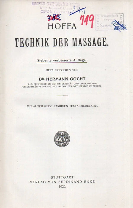Technik der Massage - Oskola Antikvárium