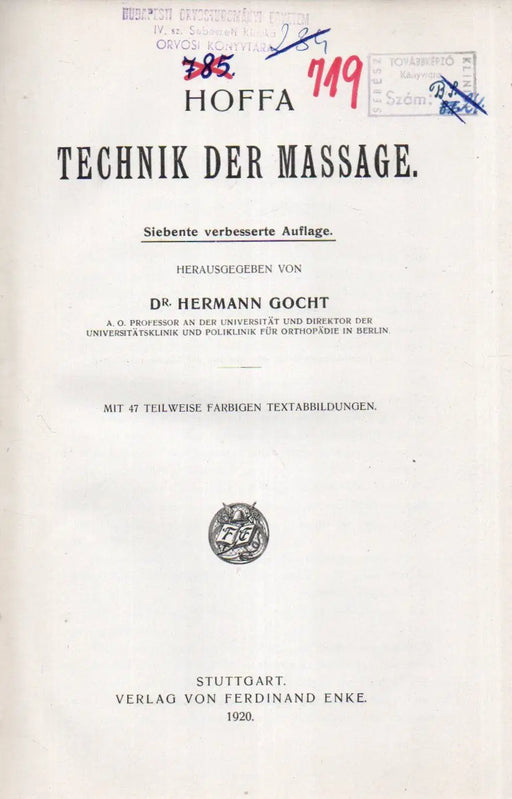 Technik der Massage - Oskola Antikvárium