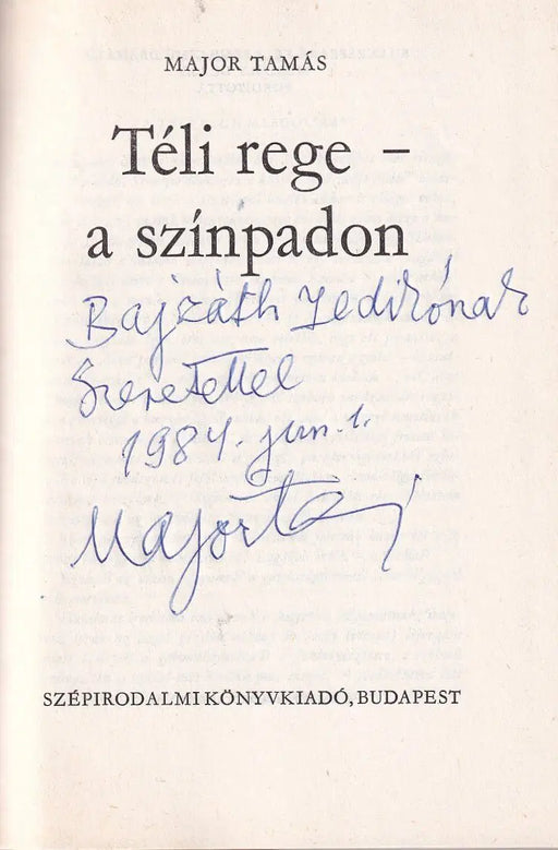 Téli rege - a színpadon - Oskola Antikvárium