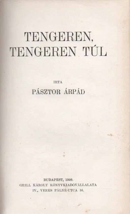 Tengeren, tengeren túl - Oskola Antikvárium