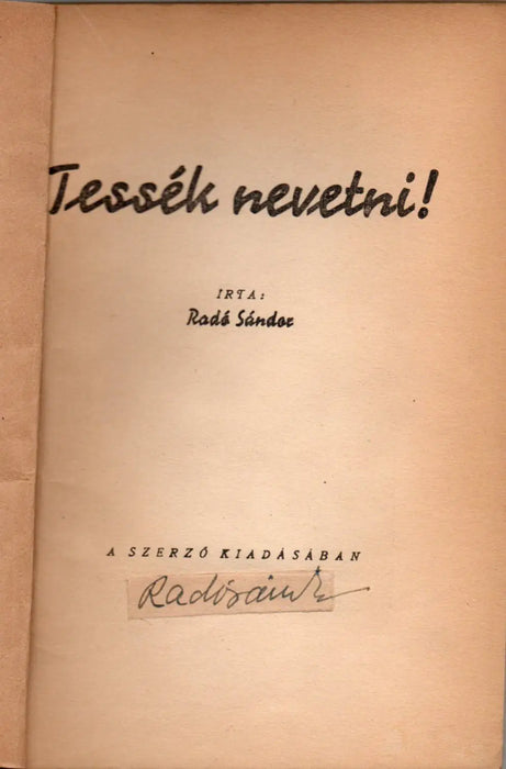 Tessék nevetni! - Oskola Antikvárium