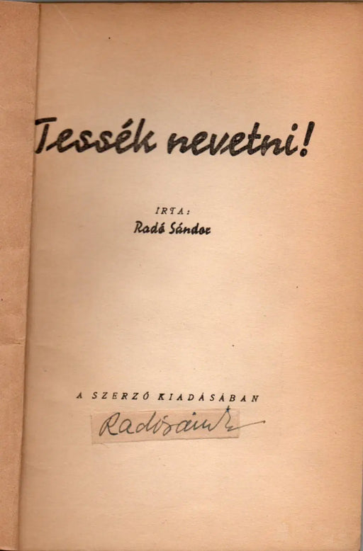 Tessék nevetni! - Oskola Antikvárium