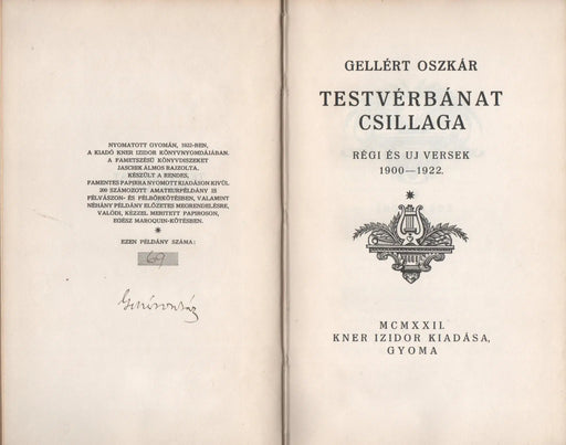 Testvérbánat csillaga - Oskola Antikvárium