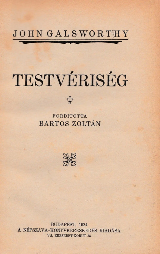 Testvériség - Oskola Antikvárium