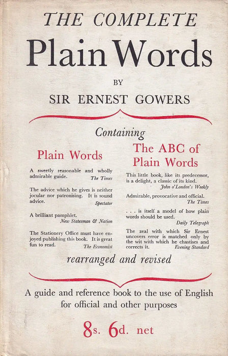 The Complete Plain Words - Oskola Antikvárium